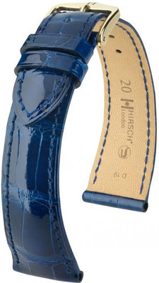 Correa de piel azul oscuro Hirsch London M 04207180-1 (Piel de aligátor) Hirsch Selection