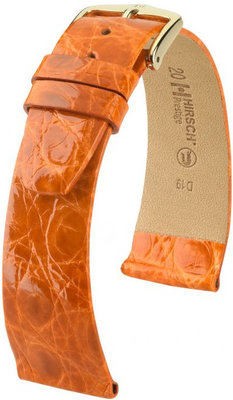 Correa de piel naranja oscuro Hirsch Prestige M 02208176-1 (Piel de cocodrilo) Hirsch Selection