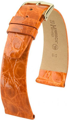 Correa de piel naranja oscuro Hirsch Prestige M 02308176-1 (Piel de cocodrilo) Hirsch Selection