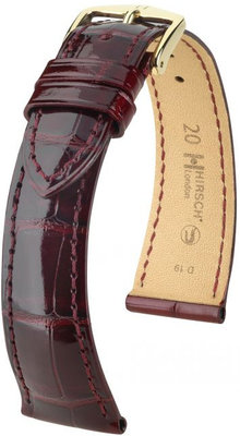 Correa de piel burdeos Hirsch London M 04207160-1 (Piel de aligátor) Hirsch Selection
