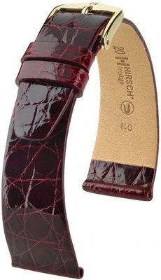 Correa de piel burdeos Hirsch Prestige M 02308160-1 (Piel de cocodrilo) Hirsch Selection