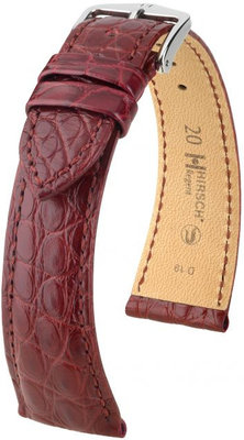 Correa de piel burdeos Hirsch Regent L 04107069-2 (Piel de aligátor) Hirsch Selection