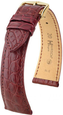 Correa de piel burdeos Hirsch Regent M 04107169-1 (Piel de aligátor) Hirsch Selection