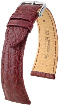 Correa de piel burdeos Hirsch Regent M 04107169-2 (Piel de aligátor) Hirsch Selection