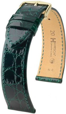 Correa de piel verde Hirsch Genuine Croco L 01808040-1 (Piel de cocodrilo) Hirsch Selection