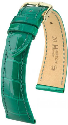 Correa de piel verde Hirsch London L 04207040-1 (Piel de aligátor) Hirsch Selection