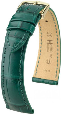 Correa de piel verde Hirsch London L 04207049-1 (Piel de aligátor) Hirsch Selection