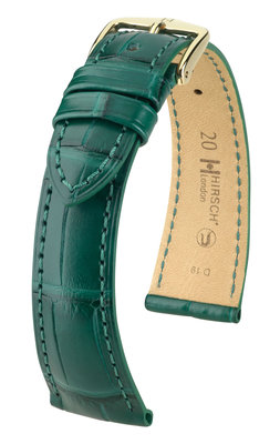 Correa de piel verde Hirsch London L 04307049-1 (Piel de aligátor) Hirsch selection