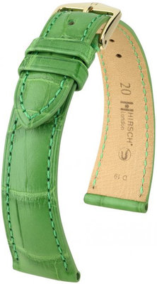 Correa de piel verde Hirsch London M 04207142-1 (Piel de aligátor) Hirsch Selection