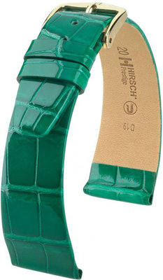 Correa de piel verde Hirsch Prestige L 02207040-1 (Piel de aligátor) Hirsch Selection