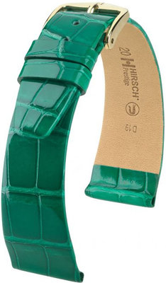 Correa de piel verde Hirsch Prestige M 02307140-1 (Piel de aligátor) Hirsch Selection