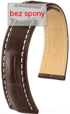 Correa de piel marrón oscuro Hirsch Navigator 07007417-2 (Piel de aligátor) Hirsch Selection