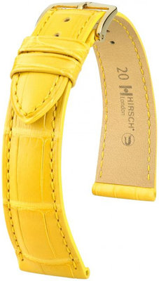 Correa de piel amarilla Hirsch London L 04207072-1 (Piel de aligátor) Hirsch Selection