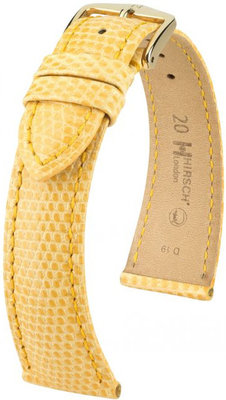 Correa de piel amarilla Hirsch London M 04266173-1 (Piel de lagarto) Hirsch Selection