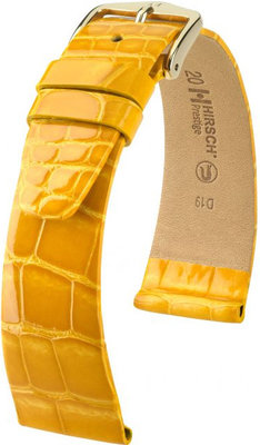 Correa de piel amarilla Hirsch Prestige M 02207173-1 (Piel de aligátor) Hirsch Selection