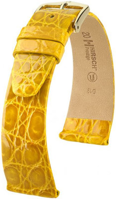 Correa de piel amarilla Hirsch Prestige M 02308172-1 (Piel de cocodrilo) Hirsch Selection