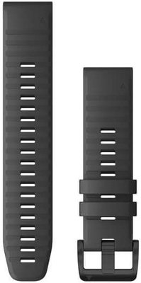 Correa Garmin QuickFit 22mm, silicona, gris oscuro, hebilla gris (Fenix 7/6/5, Epix 2, etc.)