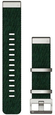 Correa Garmin QuickFit 22 mm, de nailon, verde, hebilla plateada (Fenix 7/6/5, Epix 2, etc.)