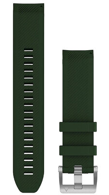 Correa Garmin MARQ, silicona, verde, hebilla plateada