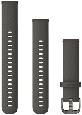 Correa Garmin Quick Release 18 mm, silicona, gris grafito, hebilla gris (Venu 2S, Vívoactive 4S, Vívomove 3S)