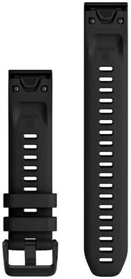 correa de silicona Garmin 20mm (para Garmin Fenix 8/7S/6S (43mm) etc.), negro, QuickFit, + parte alargada, 010-13028-00