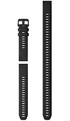 Correa Garmin QuickFit 20mm, silicona, negra, hebilla negra (Fenix 7S/6S/5S) juego de 3