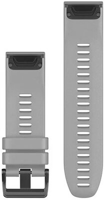 correa de silicona Garmin 26mm (para Garmin Fenix 8/7X/6X (51mm), Tactix etc.), gris, QuickFit, + parte alargada, 010-12904-00