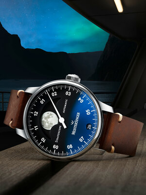 MeisterSinger Stratoscope Automatic Moon Phase Date ST982_SVSL02