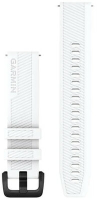 Correa de liberación rápida Garmin 20 mm, silicona, blanca, hebilla de acero inoxidable negra (Venu, Venu Sq, Venu 2 plus, etc.)
