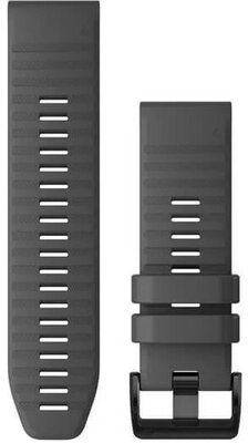 Correa Garmin QuickFit 26mm, silicona, gris oscuro, hebilla negra (Fenix 7X/6X/5X, Tactix, etc.)