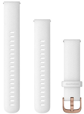 Correa de silicona Garmin 18 mm (pro Venu 2S, Vívoactive 4S, Vívomove 3S), blanco, Quick Release, + parte extendida