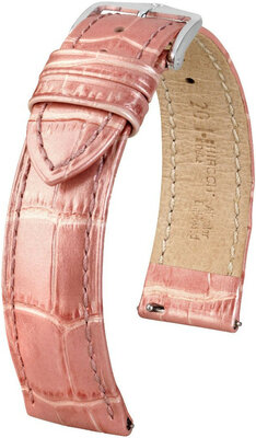 Correa de piel rosa Hirsch Duke Metallic M 01027122-2 (Teletina)