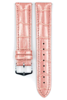 correa de cuero Hirsch Duke Metallic M 01027122-2, rosa, piel de ternera, longitud M, Quick Release