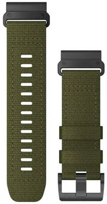 Correa Garmin QuickFit 26mm, nylon, verde, hebilla negra (Fenix 7X/6X/5X, Tactix, etc.)