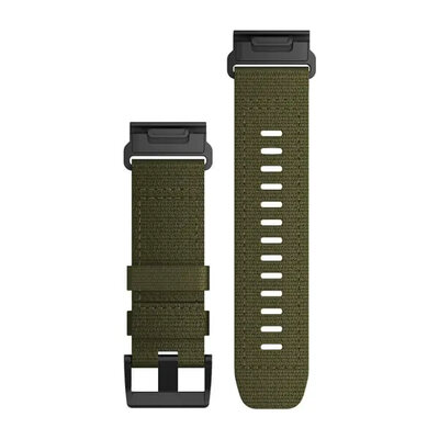 correa de nailon Garmin 26mm (para Garmin Fenix 8/7X/6X (51mm), Tactix etc.), verde, QuickFit, 010-13010-10
