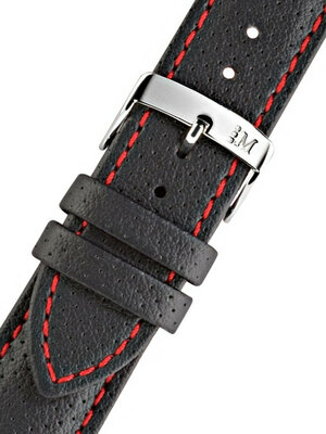 Correa de piel negra y roja Morellato Race M 4909C18.883