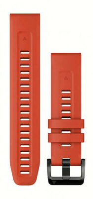 Correa Garmin QuickFit 22mm, silicona, rojo fuego, hebilla negra (Fenix 7/6/5, Epix 2, etc.)
