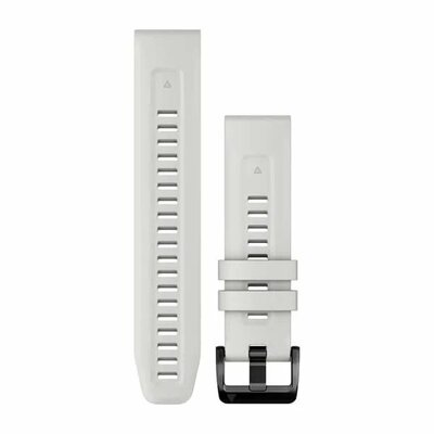Correa Garmin QuickFit 22mm, silicona, blanca, hebilla negra (Fenix 7/6/5, Epix 2, MARQ, etc.)