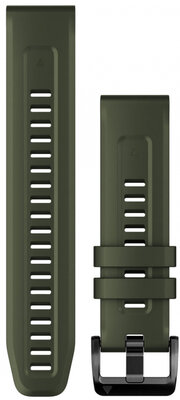 Correa Garmin QuickFit 22mm, silicona, verde oscuro, hebilla negra (Fenix 7/6/5, Epix 2, etc.)