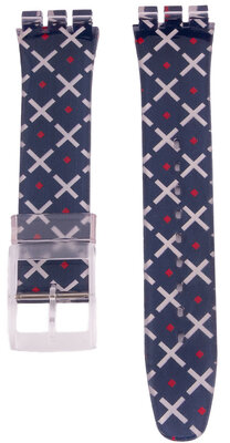 Correa de plástico azul para mujer con motivo de color C1 para relojes Swatch de 19 mm