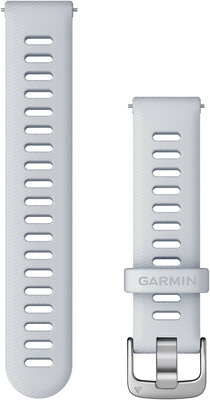 Correa Garmin Quick Release 18 mm, silicona, blanca, hebilla plateada mate (Venu 2S, Vívoactive 4S, Vívomove 3S)