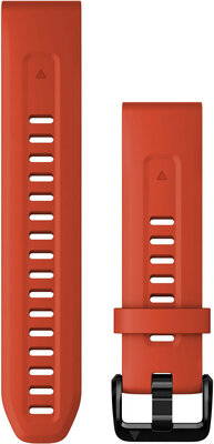 Correa Garmin QuickFit 20mm, silicona, roja, hebilla negra (Fenix 7S/6S/5S)