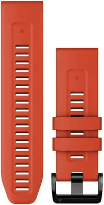Correa Garmin QuickFit 26mm, silicona, roja, hebilla negra (Fenix 7X/6X/5X, Tactix, etc.)