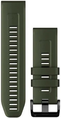 Correa Garmin QuickFit 26mm, silicona, verde, hebilla negra (Fenix 7X/6X/5X, Tactix, etc.)