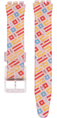 Correa de silicona para mujer con motivo de color C12 para Swatch 17mm