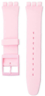 Correa unisex de silicona rosa para Swatch 17mm