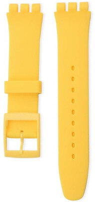 Correa unisex de silicona amarilla para Swatch 17mm