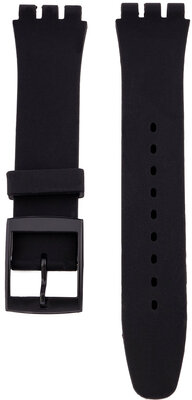 Correa unisex de silicona negra para relojes Swatch