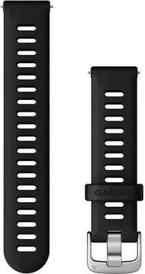 Correa Garmin Quick Release 18mm, silicona, negra, hebilla plateada (Venu 2S, Vívoactive 4S, Vívomove 3S)
