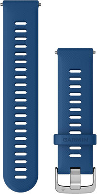 Correa de liberación rápida Garmin 22mm, silicona, azul, hebilla plateada (Venu, Forerunner 255, Vívoactive 4, etc.)